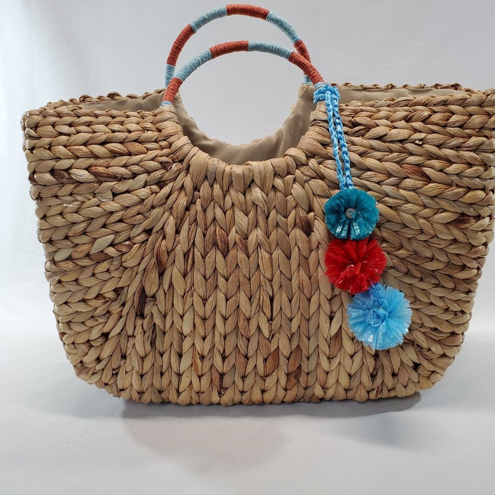 Natural Rattan Tote NWT